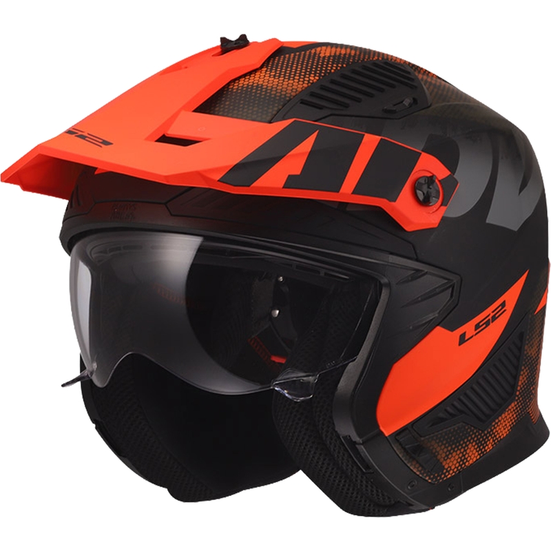 Čelada za trial motocikle LS2 OF606 Drifter Gas mat sivo-oranžna