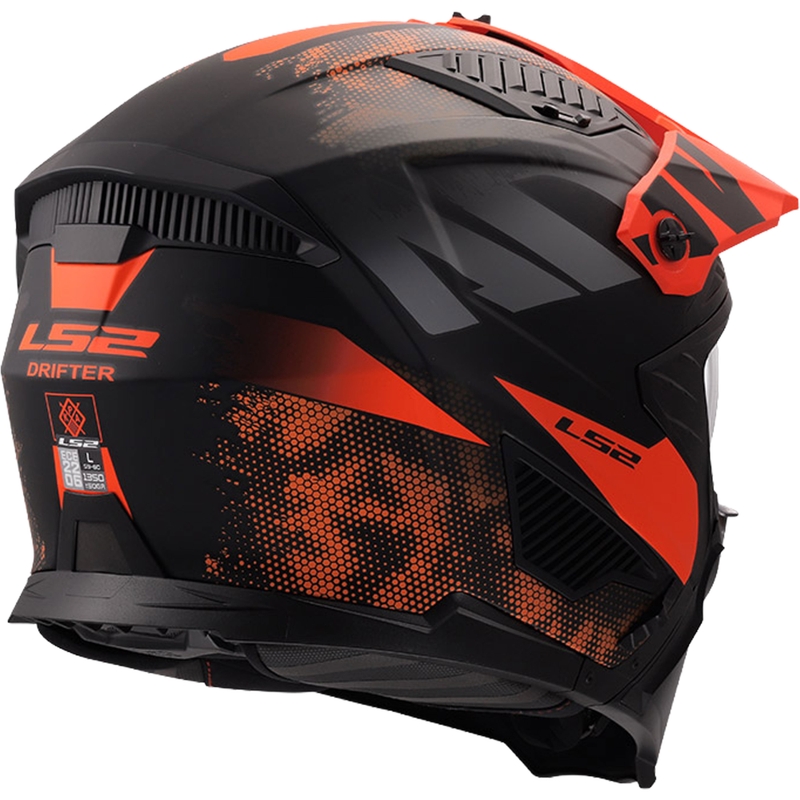 Čelada za trial motocikle LS2 OF606 Drifter Gas mat sivo-oranžna