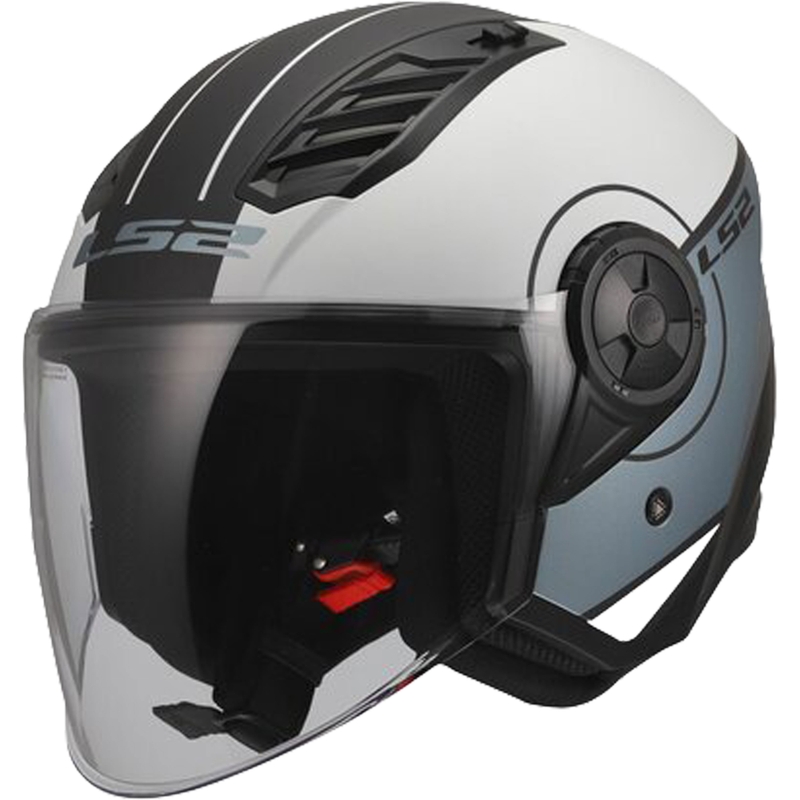 Odprta motoristična čelada LS2 OF616 Airflow II Cover mat sivo-modra