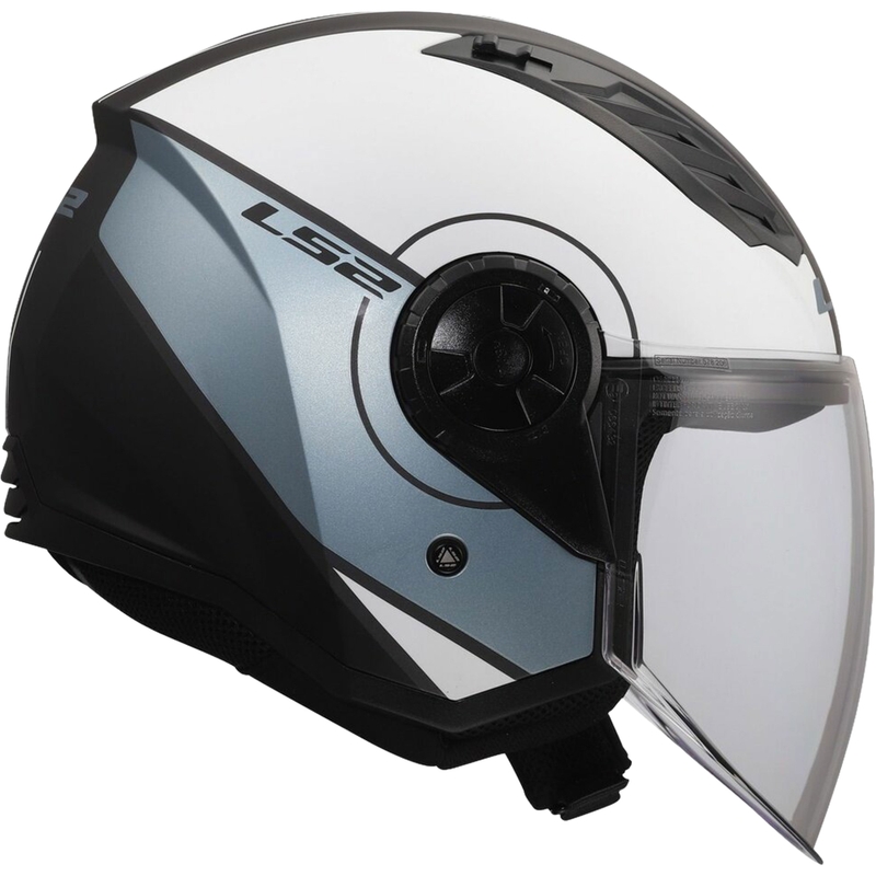 Odprta motoristična čelada LS2 OF616 Airflow II Cover mat sivo-modra
