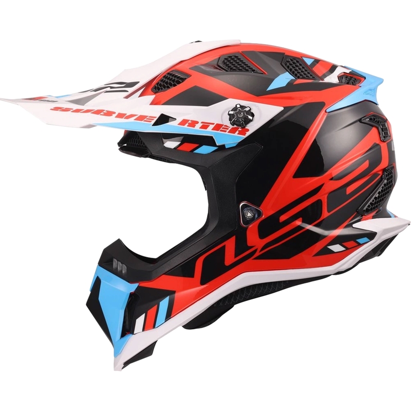 Motokros čelada LS2 MX700 Subverter Evo II Stomp sijajna belo-modro-rdeča