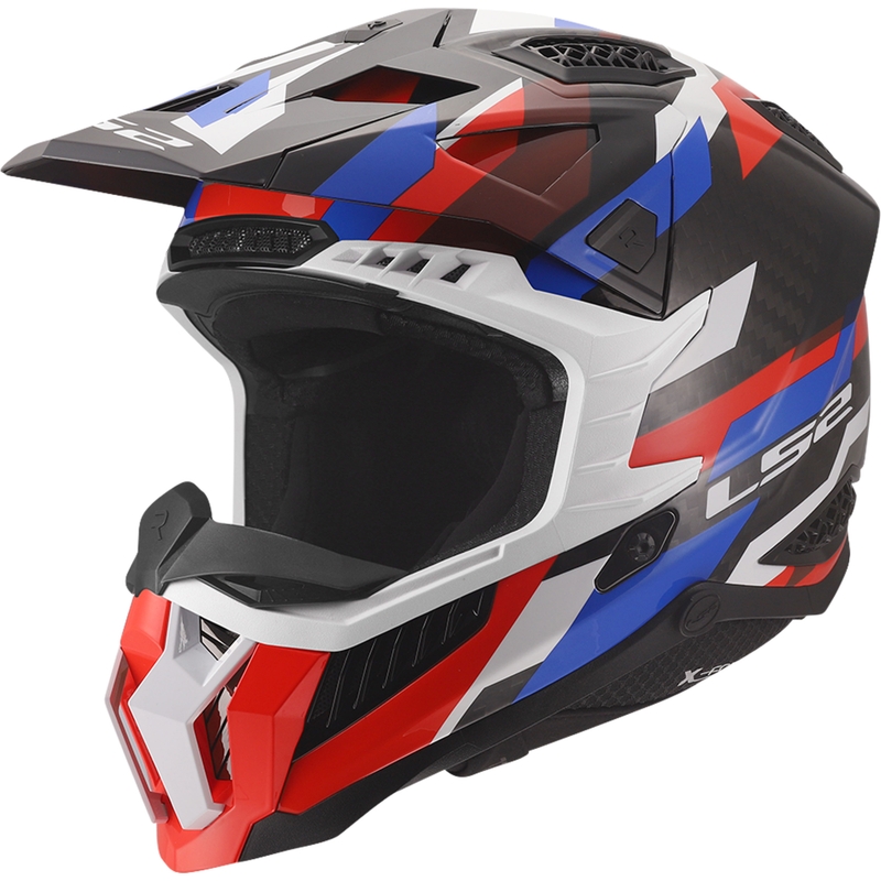 Motokros čelada LS2 MX703 X-Force Phantom sijajna belo-modro-rdeča