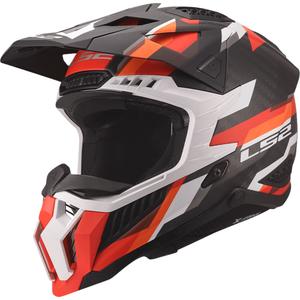 Motokros čelada LS2 MX703 X-Force Phantom mat oranžno-rdeča