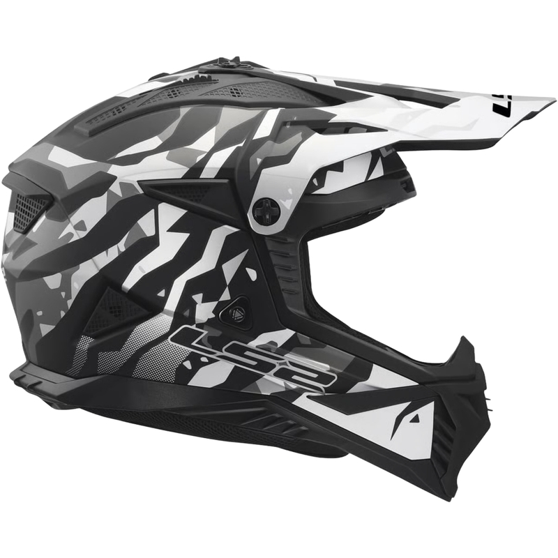 Motokros čelada LS2 MX708 Fast II Grotesk mat črno-siva
