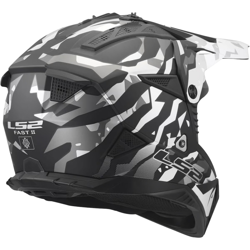 Motokros čelada LS2 MX708 Fast II Grotesk mat črno-siva