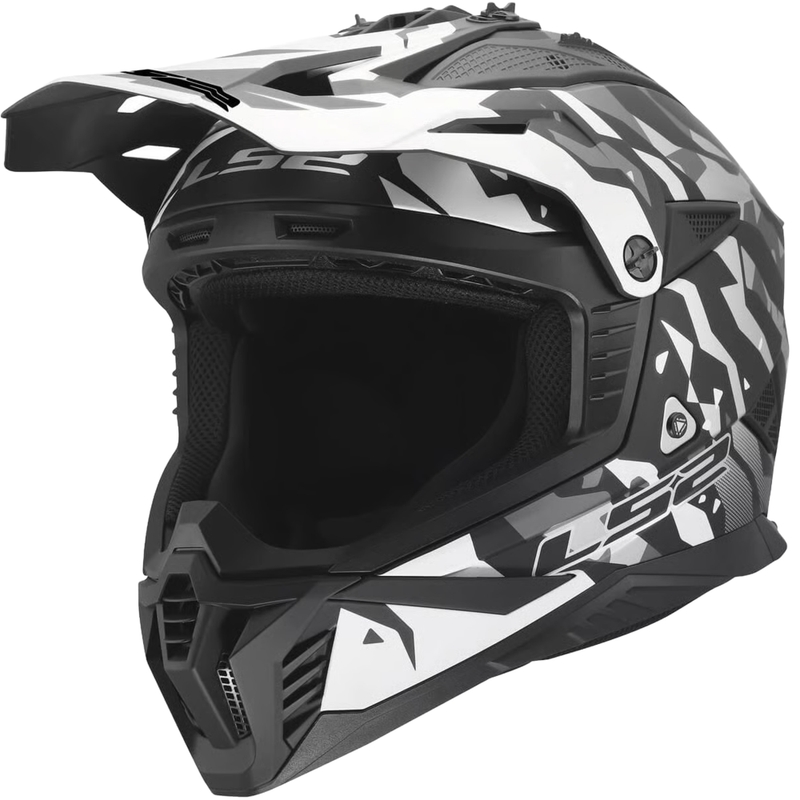 Motokros čelada LS2 MX708 Fast II Grotesk mat črno-siva