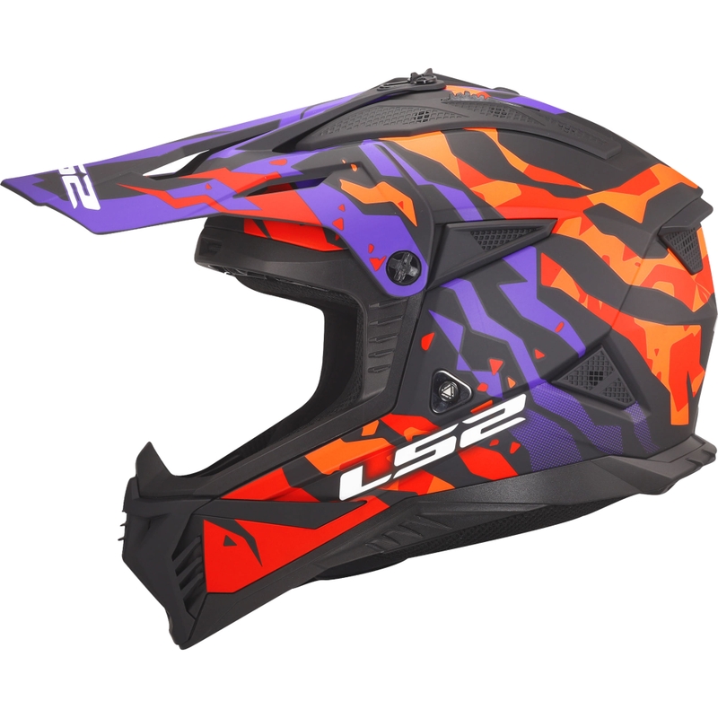 Motokros čelada LS2 MX708 Fast II Grotesk mat vijolično-oranžna