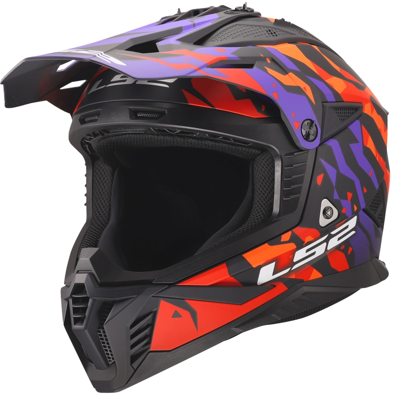 Motokros čelada LS2 MX708 Fast II Grotesk mat vijolično-oranžna