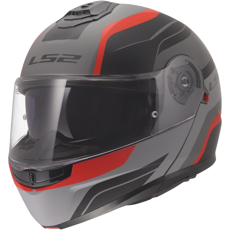 Preklopna čelada LS2 FF908 Strobe II Monza mat črno-sivo-rdeča