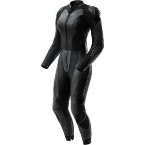 Ženski dvodelni usnjen motoristični kombinezon Rebelhorn Diva RS črne barve