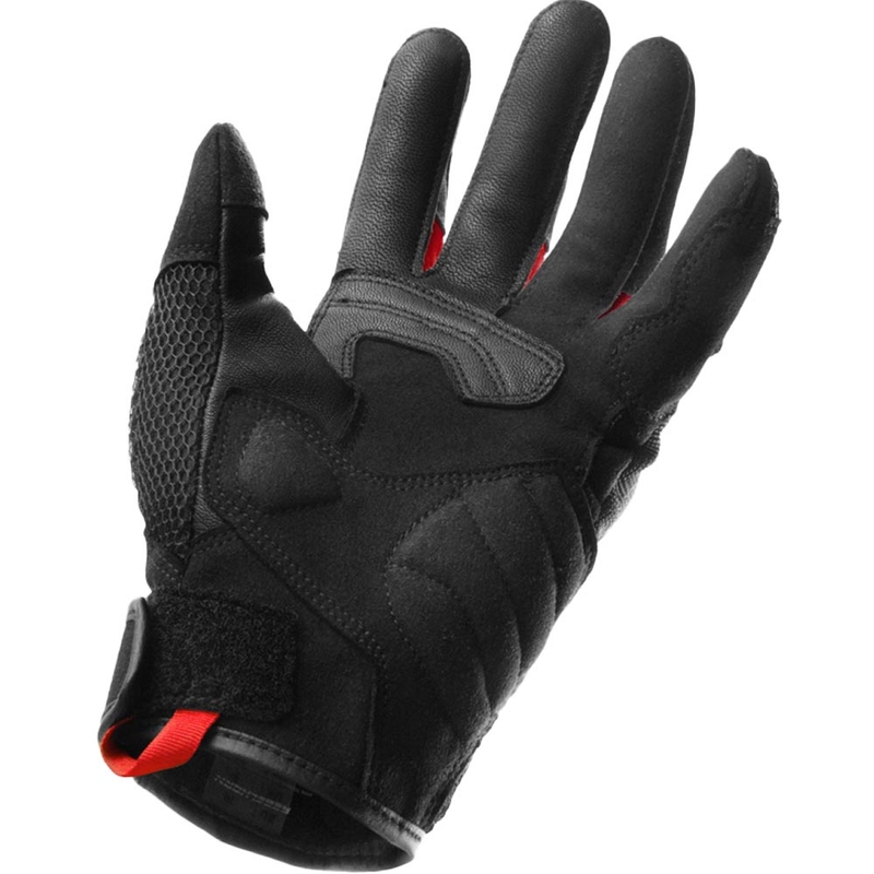 Ženske motoristične rokavice Rebelhorn Core črno-rdeče