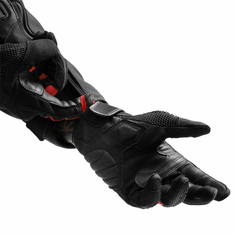 Ženske motoristične rokavice Rebelhorn Core črno-rdeče