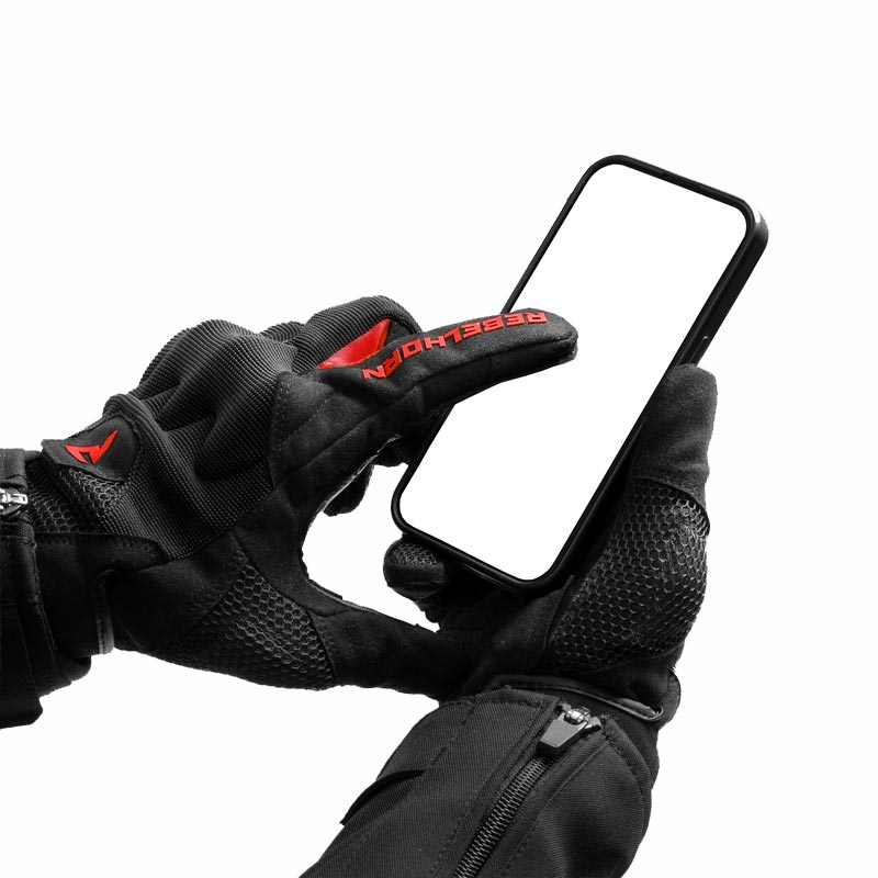 Ženske motoristične rokavice Rebelhorn Core črno-rdeče