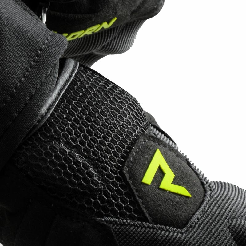 Ženske motoristične rokavice Rebelhorn Core črno-sivo-fluo rumene
