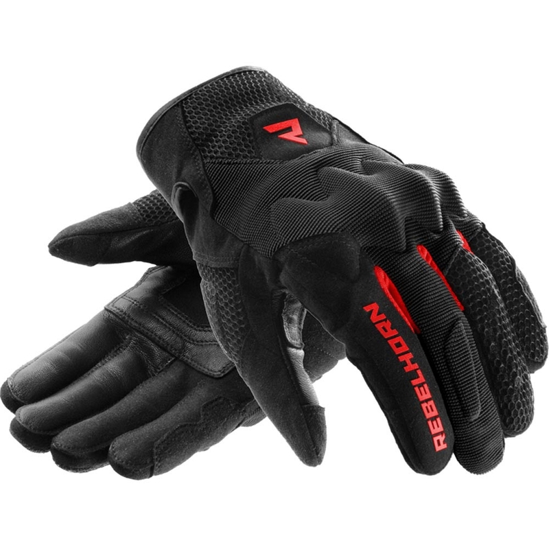 Moto rokavice Rebelhorn Core črno-rdeče