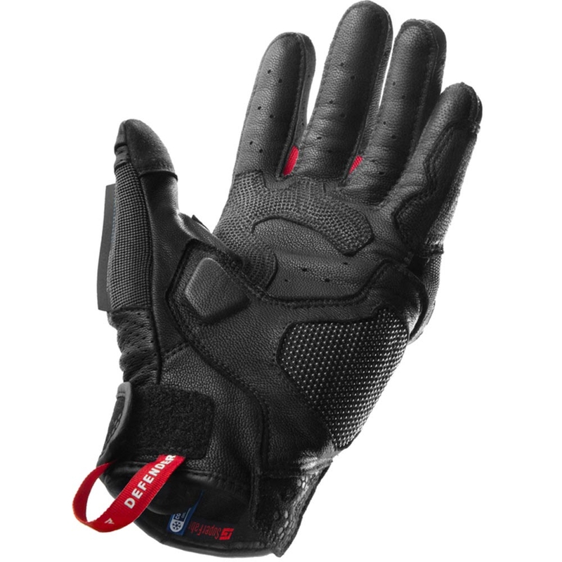 Moto rokavice Rebelhorn Defender črno-rdeče