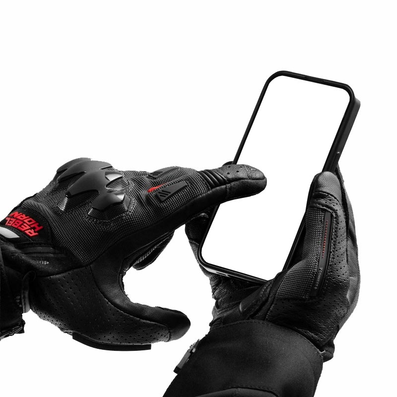 Moto rokavice Rebelhorn Defender črno-rdeče