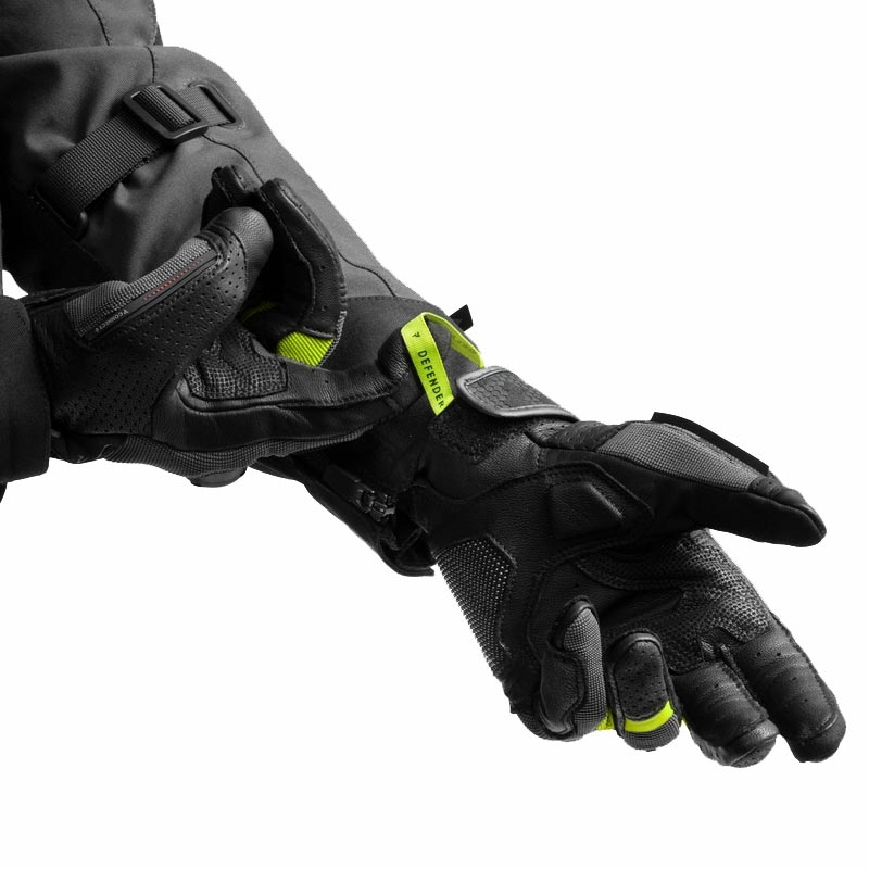 Moto rokavice Rebelhorn Defender črno-sivo-fluo rumene