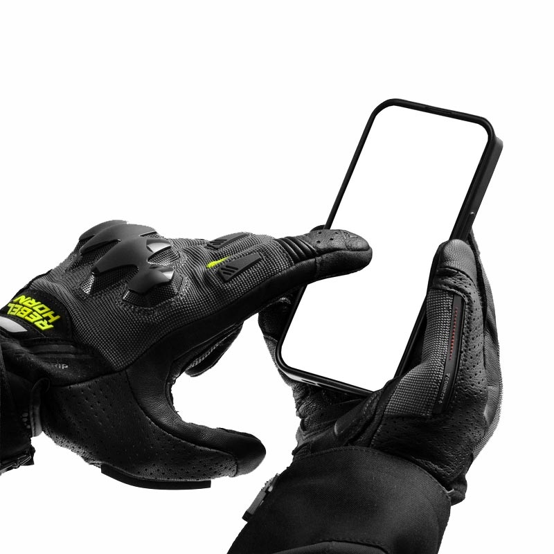 Moto rokavice Rebelhorn Defender črno-sivo-fluo rumene