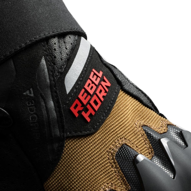 Moto rokavice Rebelhorn Defender peščeno-črne-rdeče