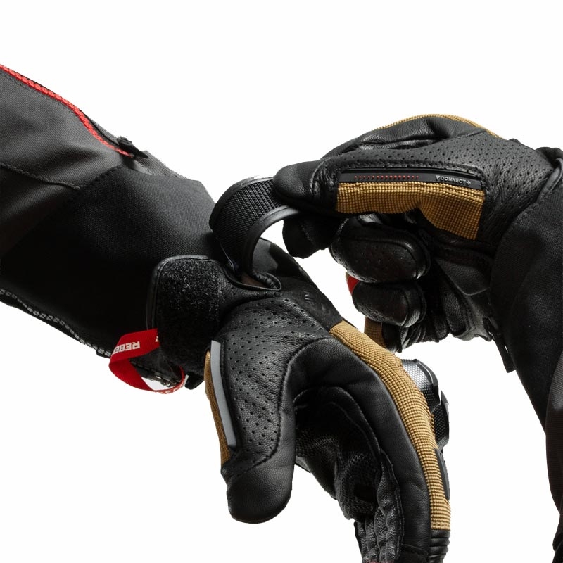 Moto rokavice Rebelhorn Defender peščeno-črne-rdeče