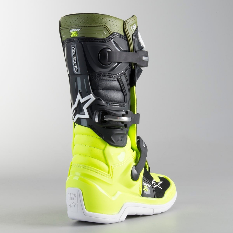 Alpinestars Tech 7 S Black-Green-Fluo Yellow Otroški motoristični škornji