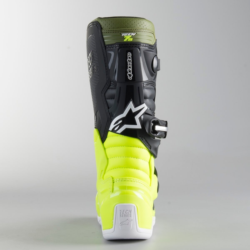 Alpinestars Tech 7 S Black-Green-Fluo Yellow Otroški motoristični škornji
