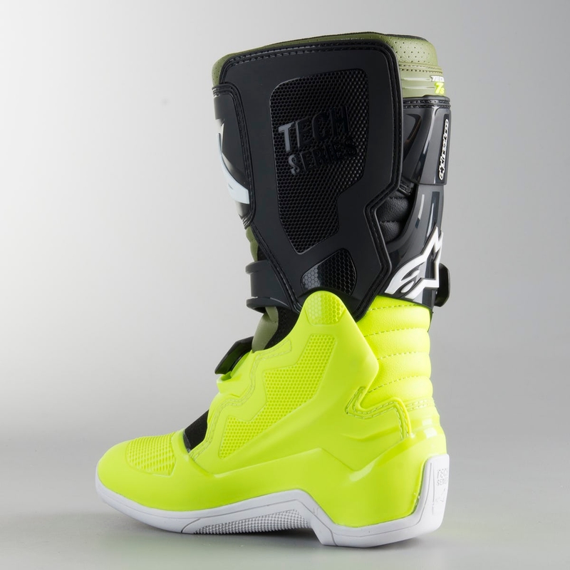 Alpinestars Tech 7 S Black-Green-Fluo Yellow Otroški motoristični škornji