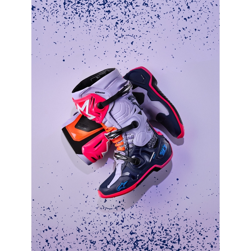 Motokros škornji Alpinestars TECH 10 Limited Edition Records črne barve