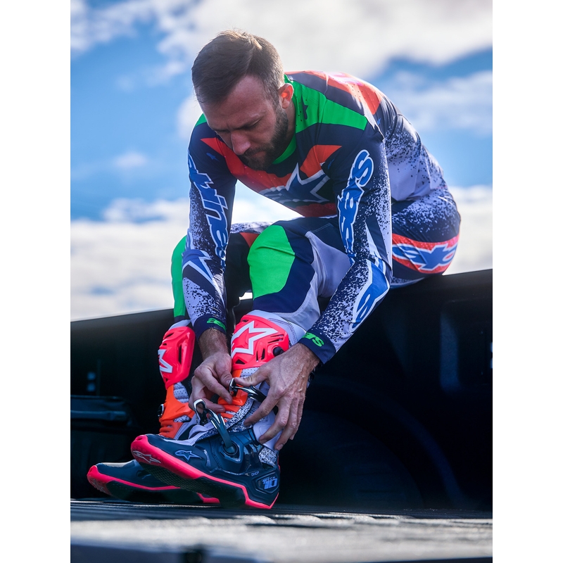 Motokros škornji Alpinestars TECH 10 Limited Edition Records črne barve