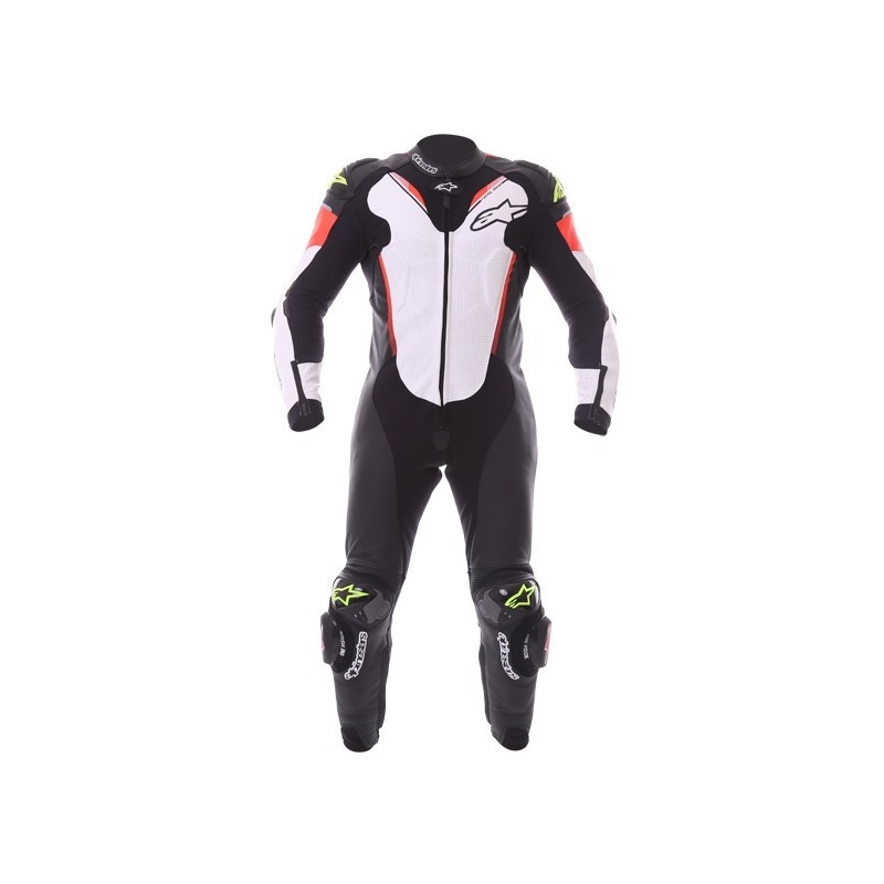 Alpinestars Atem enodelna obleka črno-bela-fluo rdeča-fluo rumena