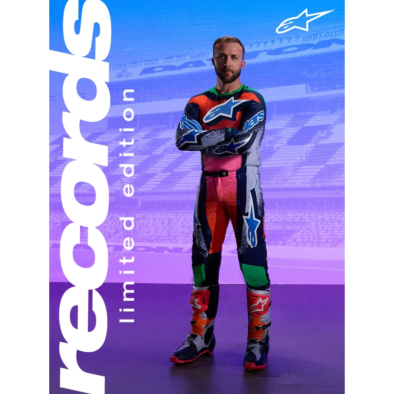 Motokros dres Alpinestars Supertech Limited Edition Records - siv
