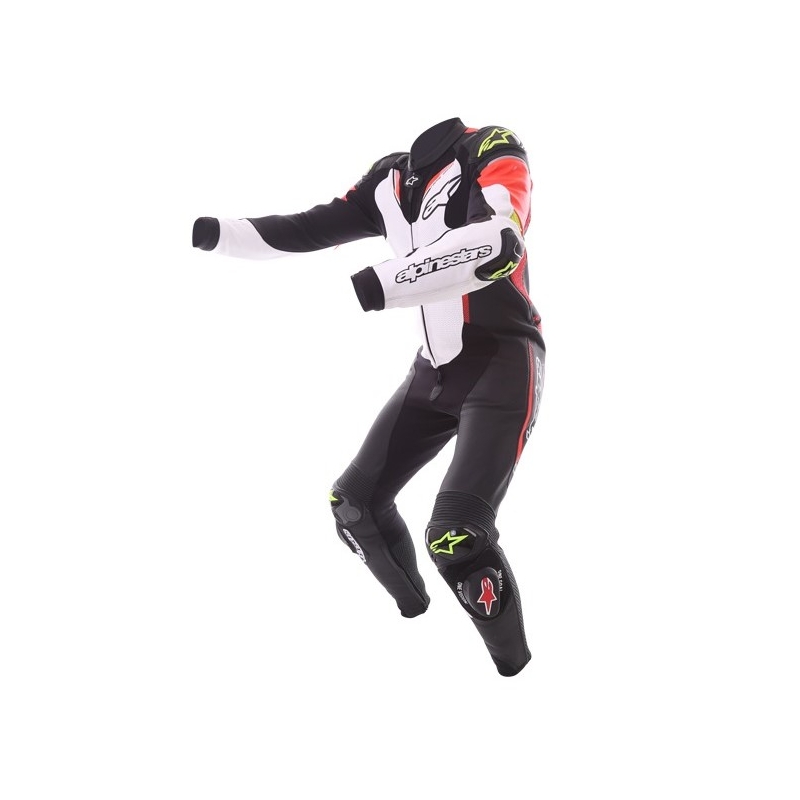Alpinestars Atem enodelna obleka črno-bela-fluo rdeča-fluo rumena