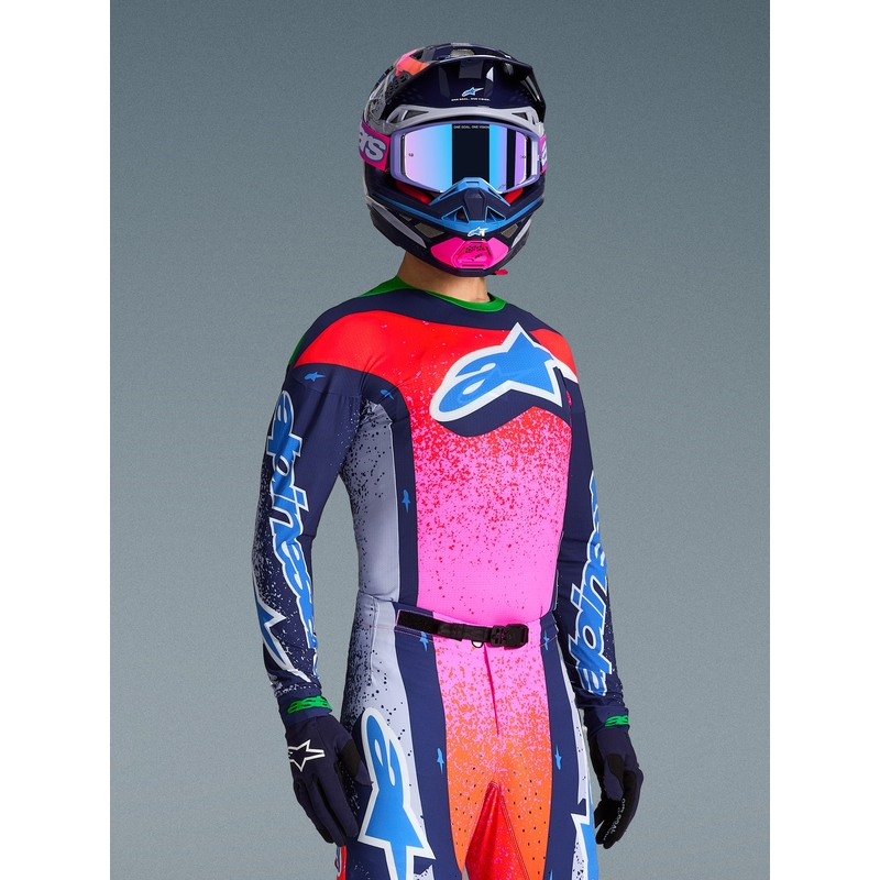Motokros dres Alpinestars Supertech Limited Edition Records - siv