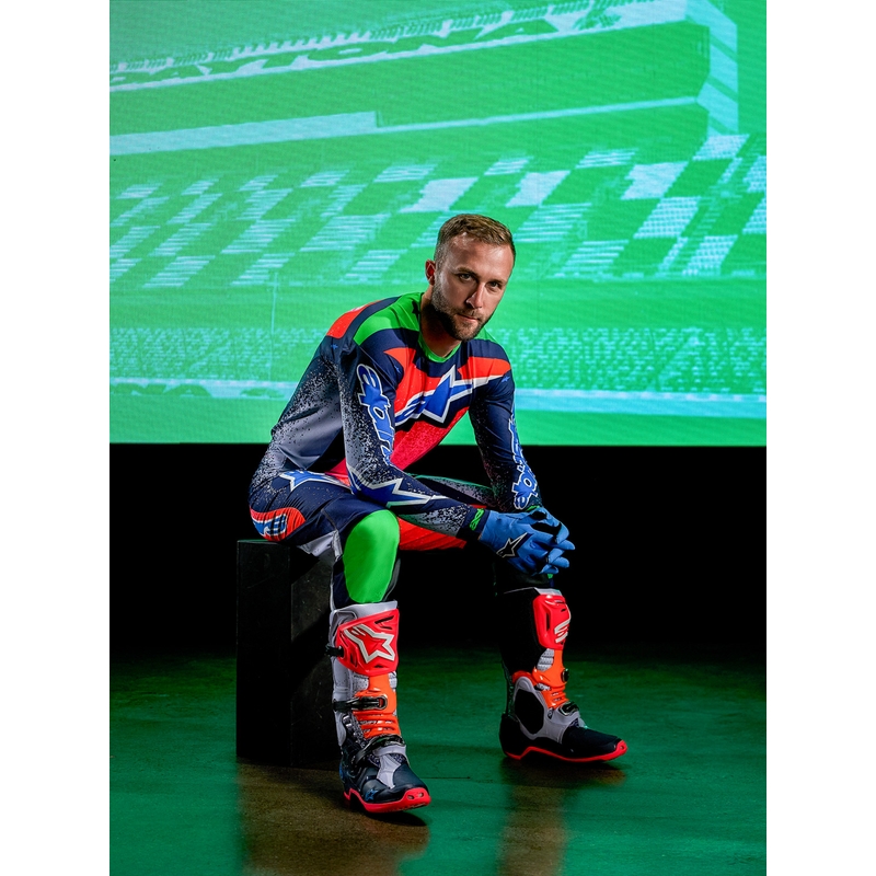 Motokros dres Alpinestars Supertech Limited Edition Records - siv