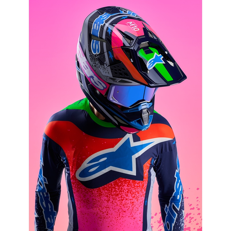 Motokros čelada Alpinestars Supertech S-M10 Limited Edition Records, siva