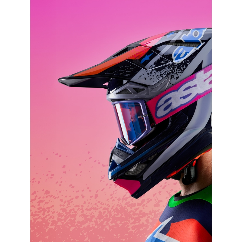Motokros čelada Alpinestars Supertech S-M10 Limited Edition Records, siva