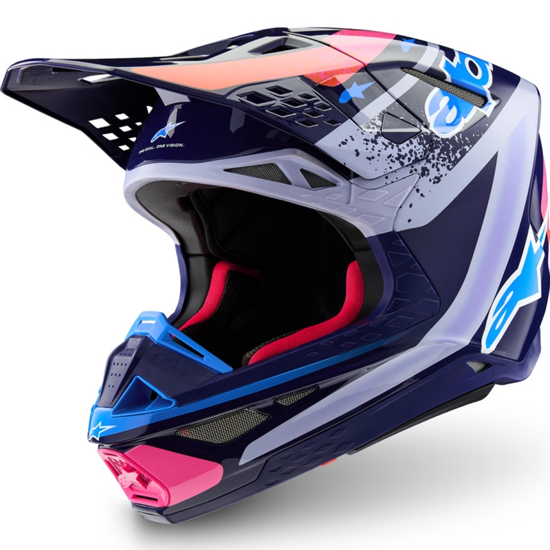 Motokros čelada Alpinestars Supertech S-M10 Limited Edition Records, siva