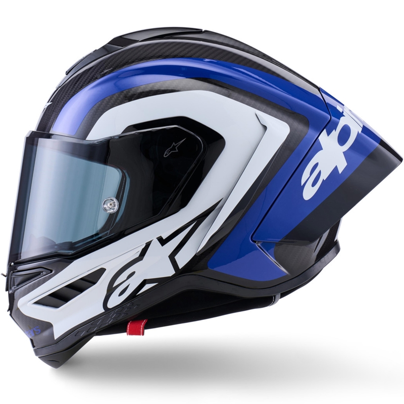 Alpinestars Supertech R10 Arius motoristična čelada z integriranim obrazom, črno-modro-bela