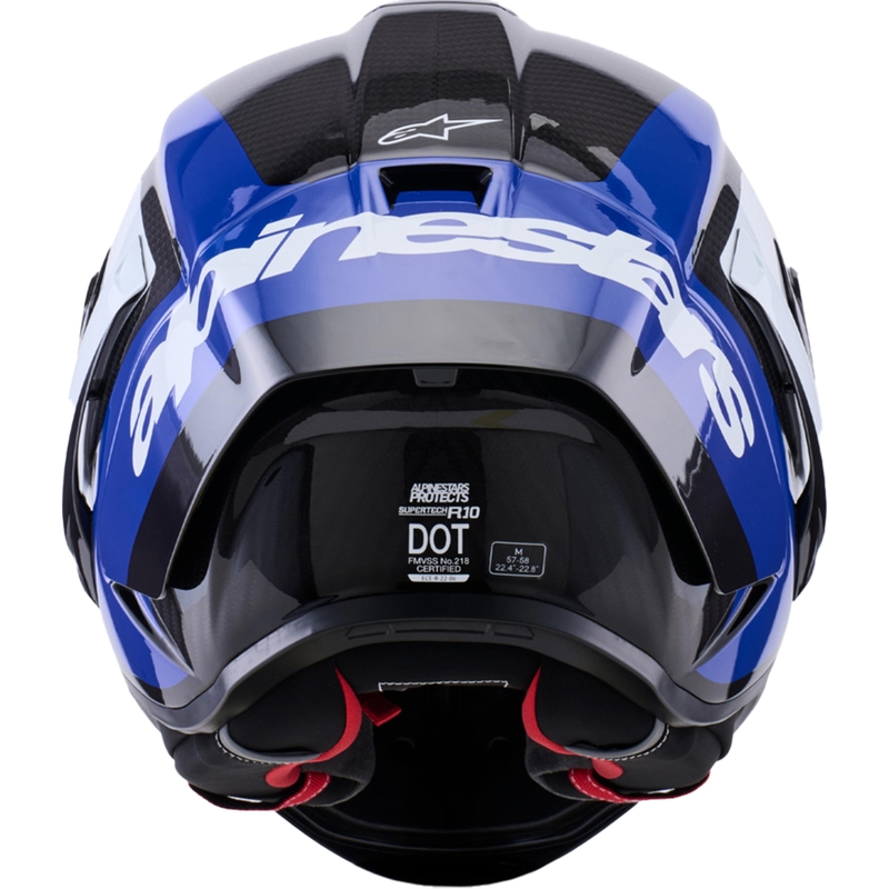 Alpinestars Supertech R10 Arius motoristična čelada z integriranim obrazom, črno-modro-bela