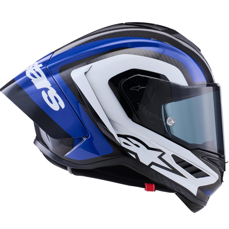 Alpinestars Supertech R10 Arius motoristična čelada z integriranim obrazom, črno-modro-bela