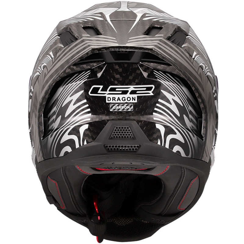 Motoristična čelada LS2 FF807 Dragon Carbon Enthum, sijoča srebrna
