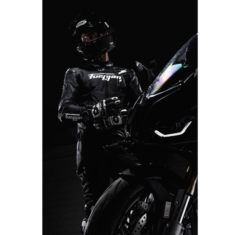 Usnjena motoristična jakna Furygan Raptor Evo 3 črno-bela