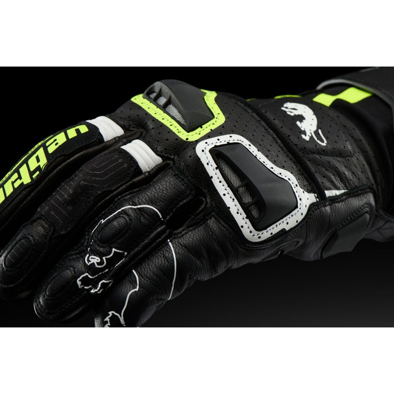 Furygan STYG 15 Vented motoristične rokavice črno-bele-fluo rumene