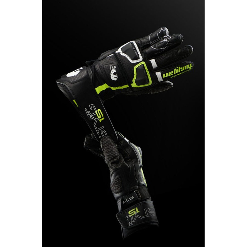 Furygan STYG 15 Vented motoristične rokavice črno-bele-fluo rumene