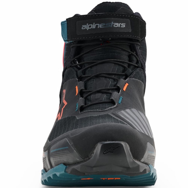 Moto škornji Alpinestars CR-X Drystar črno-modro-fluo oranžna