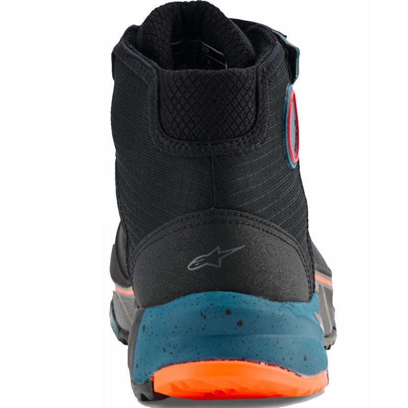 Moto škornji Alpinestars CR-X Drystar črno-modro-fluo oranžna