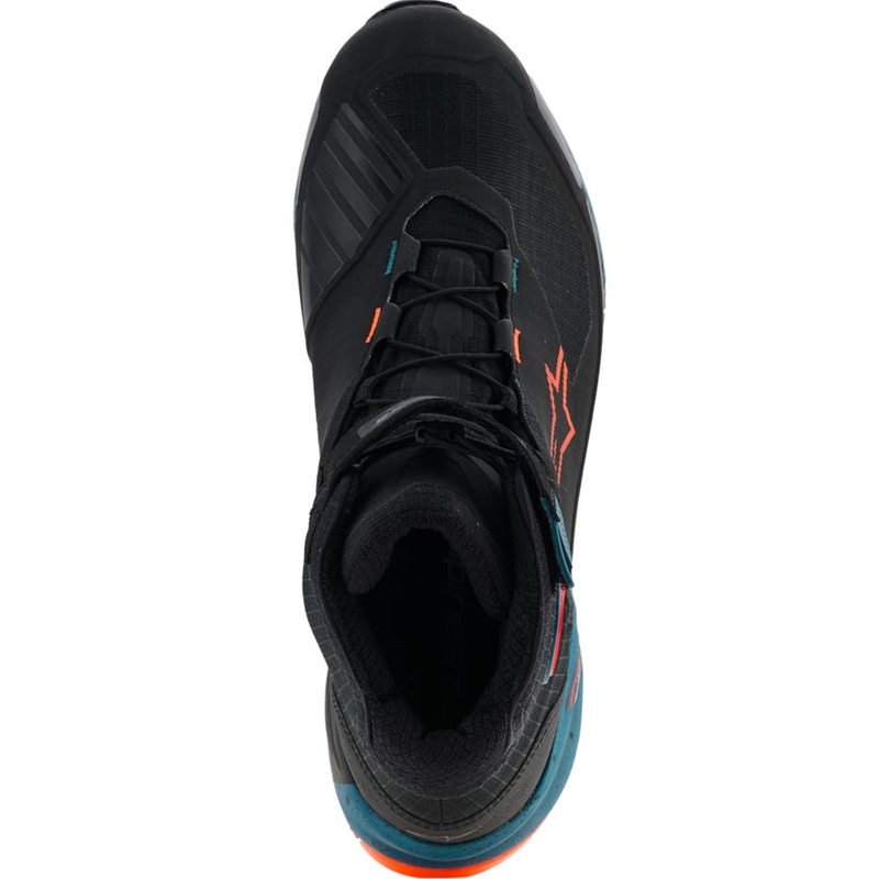 Moto škornji Alpinestars CR-X Drystar črno-modro-fluo oranžna