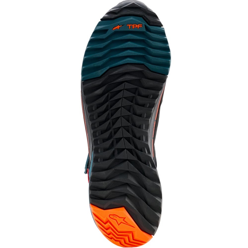 Moto škornji Alpinestars CR-X Drystar črno-modro-fluo oranžna