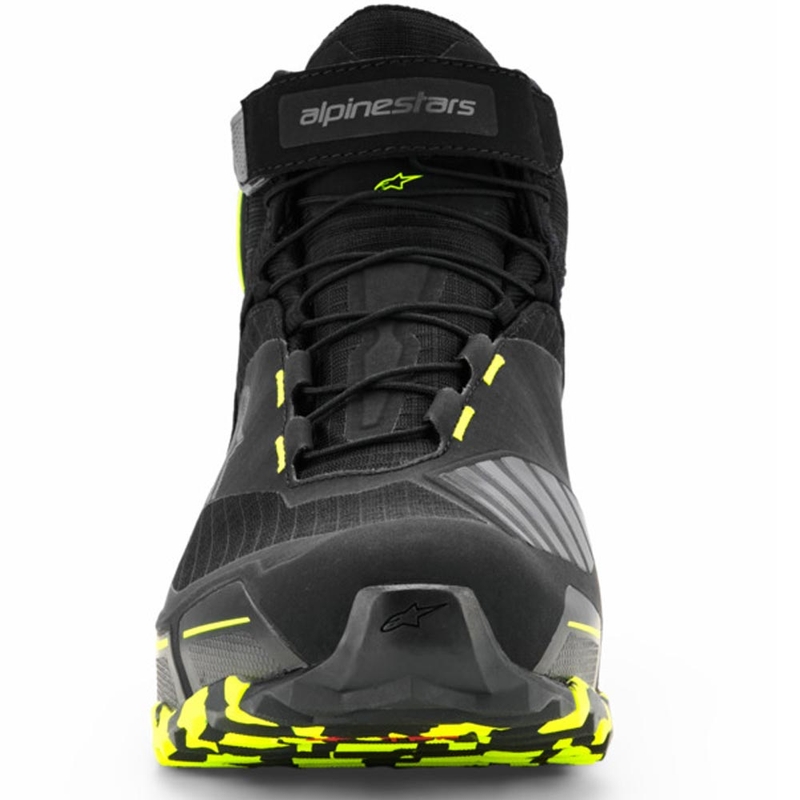 Moto škornji Alpinestars CR-X Drystar črno-temno sivo-fluo rumeni